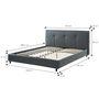 Voir la diapositive 3 : Ensemble matelas 140x190m + lit double adulte avec sommier et  tête de lit RAPHAEL