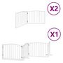 Voir la diapositive 2 : VIDAXL Barriere pour chien porte pliable 8panneaux blanc bois peuplier