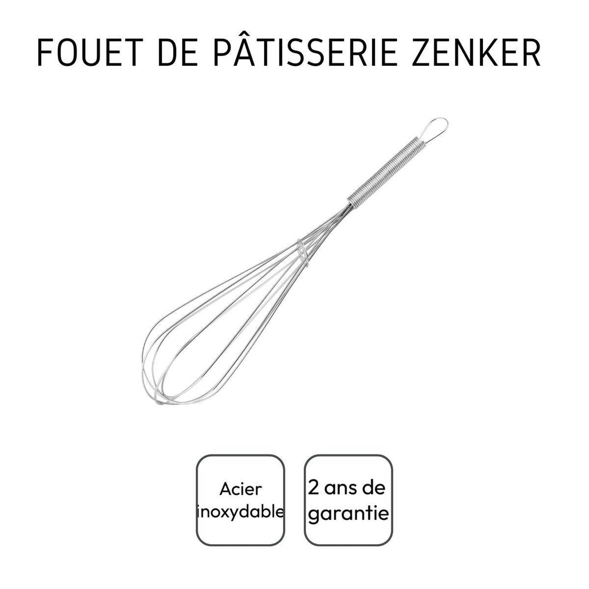 Voir la diapositive 4 : ZENKER Fouet de cuisine et pâtisserie en inox 25 cm zenker