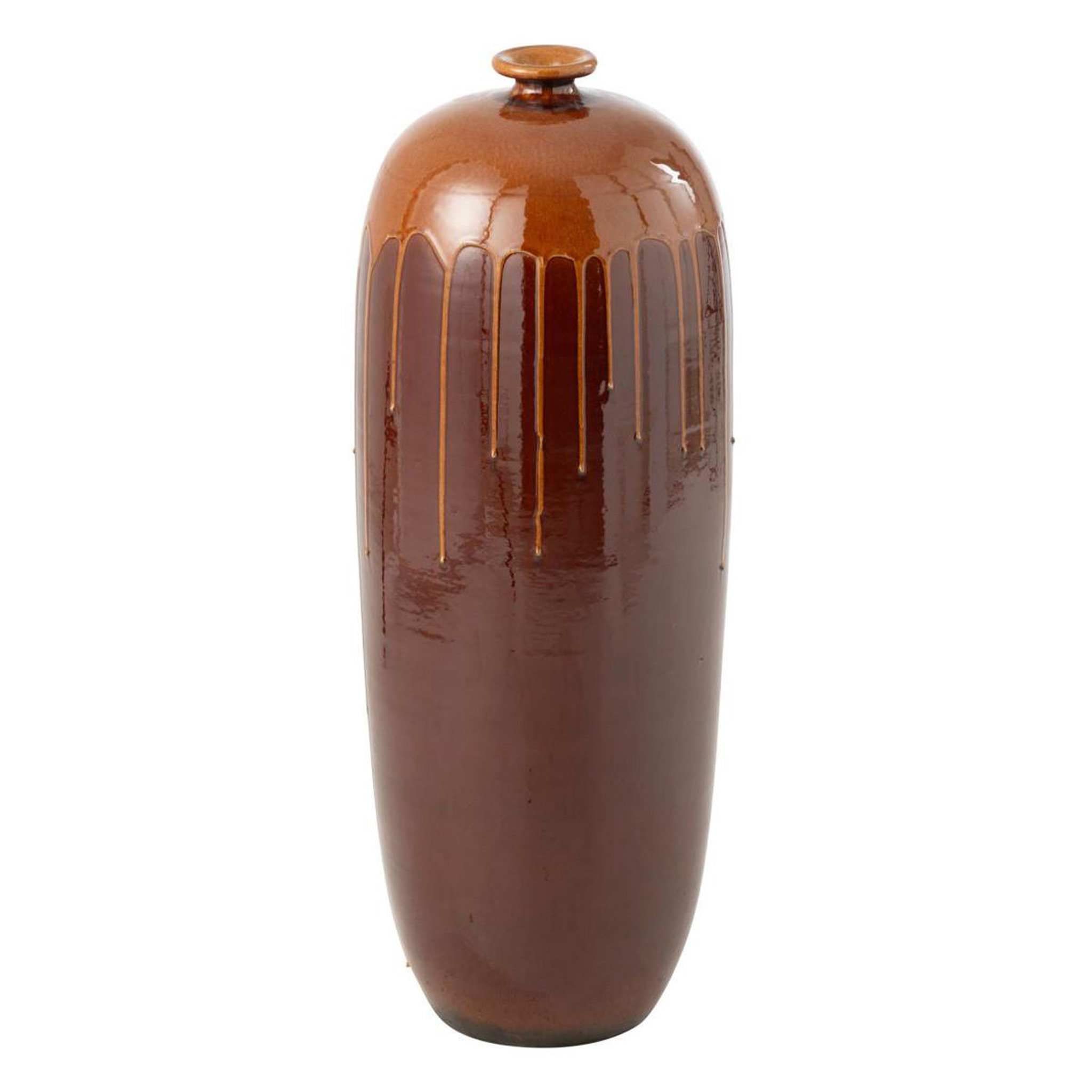 Voir la diapositive 1 : J-LINE Vase en terre cuite  lee terra  75cm marron & orange
