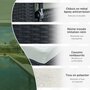 Voir la diapositive 4 : OUTSUNNY Ensemble de jardin 2 places : canapé dossier inclinable tablettes coffre matelas et coussins intégrées + repose-pieds résine tressée 4 fils noire polyester crème