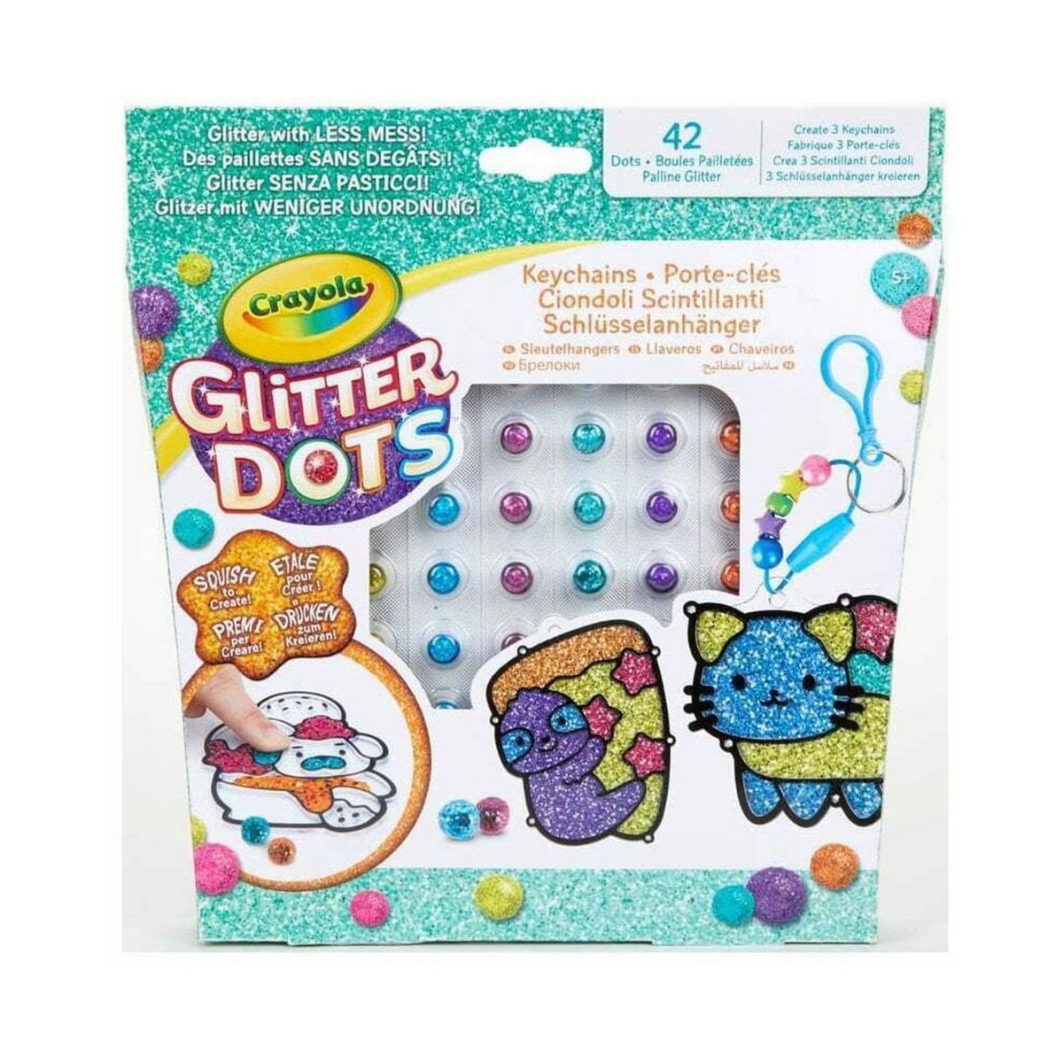 GOLIATH Loisirs créatives - Perles décoratives scintillantes Crayola : ensemble de porte-clés