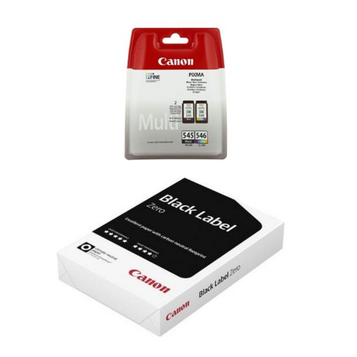 CANON Pack Cartouches d'encre PG-545/CL-546 Noir + Couleur + Ramette papier BK 500F A4 80G
