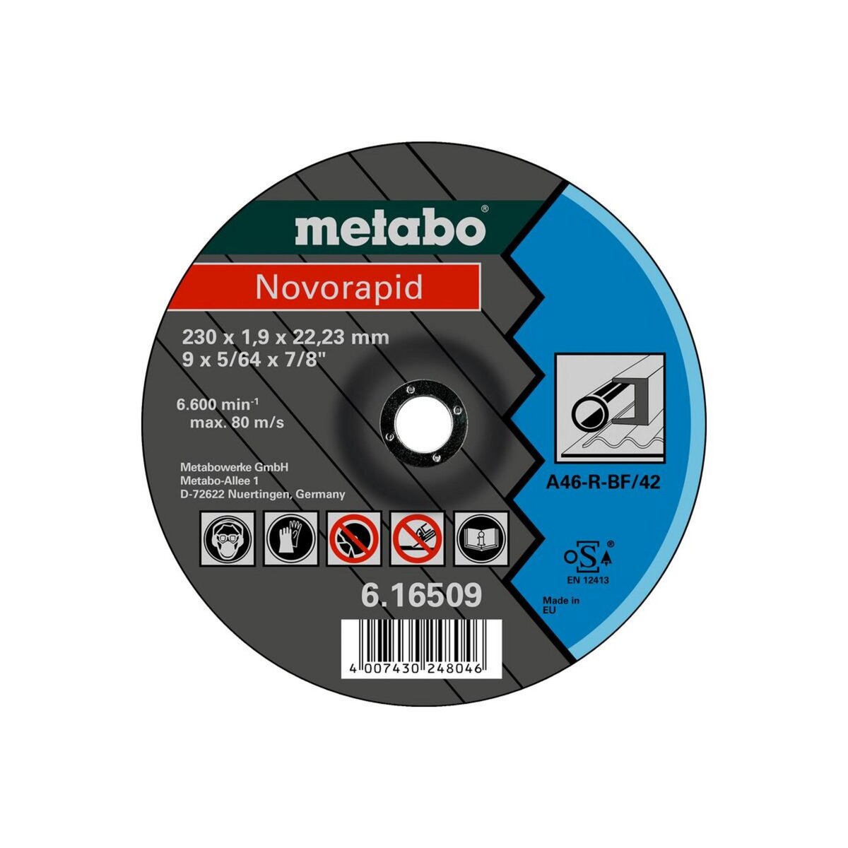 METABO SAS Meules de tronçonnage Novorapid 180x1,6x22,23 acier
