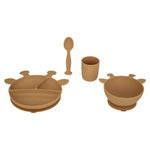 Atmosphera Kids Set Repas Enfant  Silicone  17cm Ocre