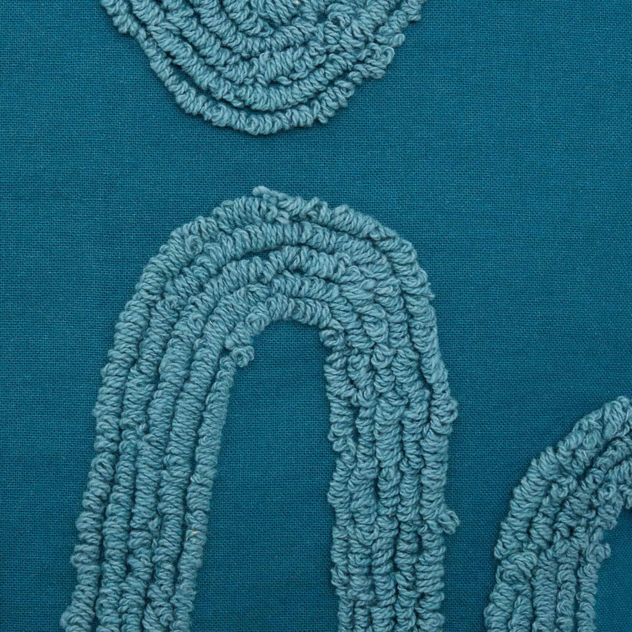 Voir la diapositive 4 : ATMOSPHERA Coussin déco tufté  homy  45x45cm bleu pétrole