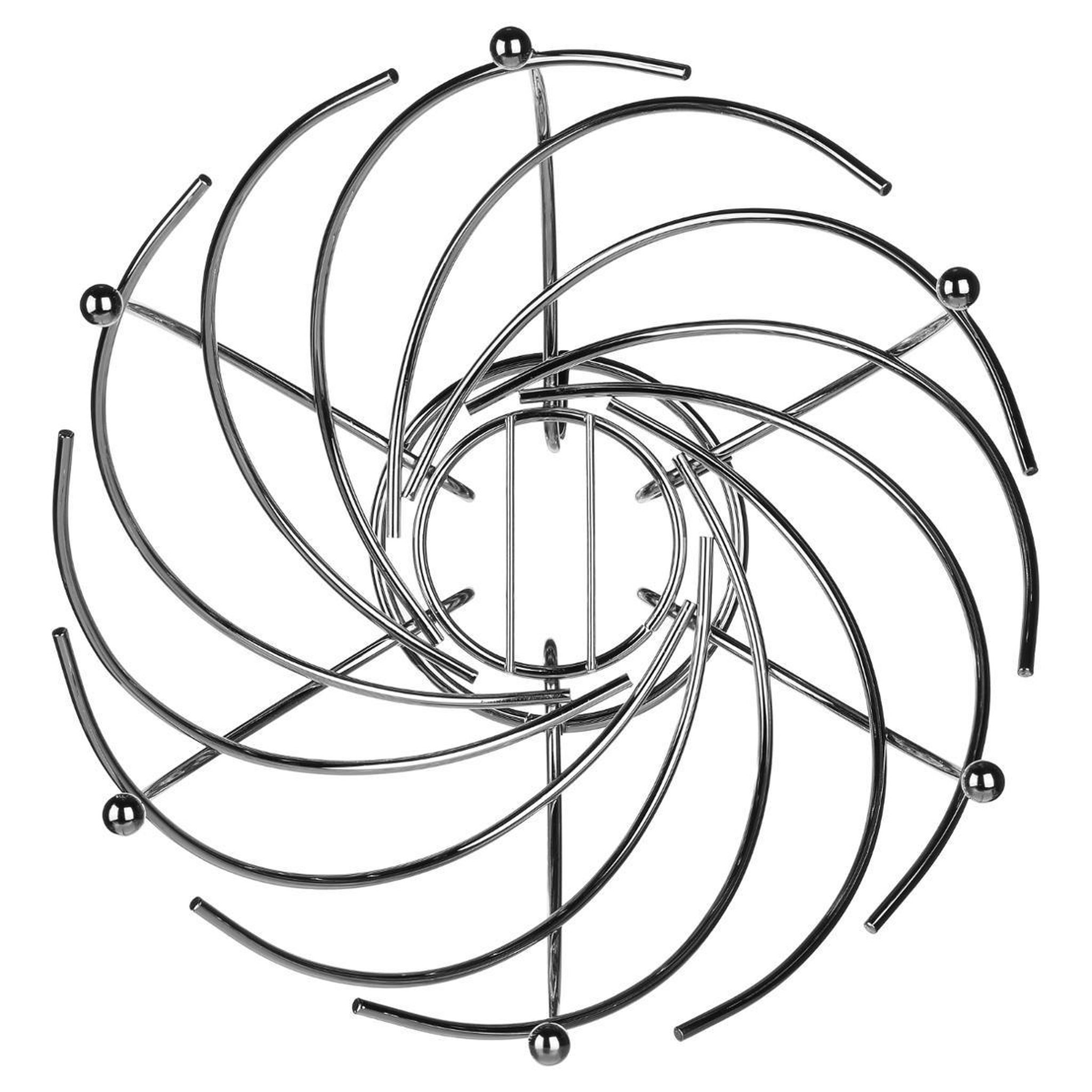 Voir la diapositive 3 : FIVE Corbeille à fruits en métal  spirale  30cm argent