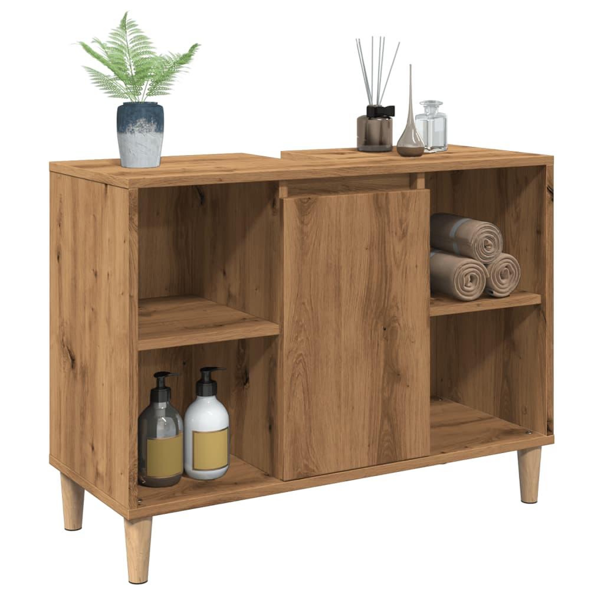 Voir la diapositive 4 : VIDAXL Armoire de salle de bain chene artisanal bois d'ingenierie