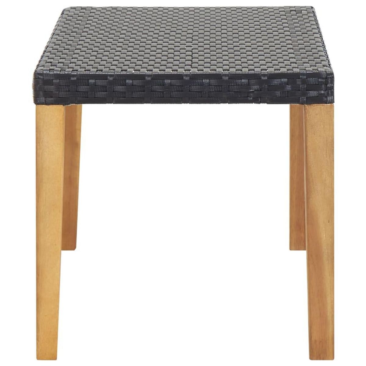 VIDAXL Banc de jardin 120 cm Noir Resine tressee et bois d'acacia