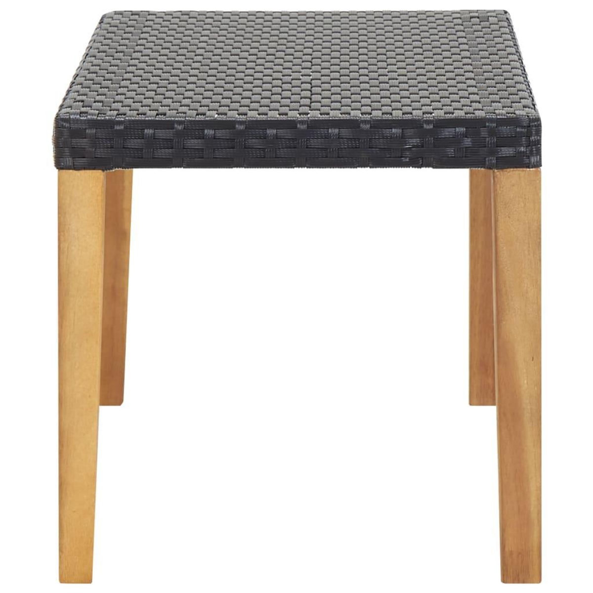 VIDAXL Banc de jardin 120 cm Noir Resine tressee et bois d'acacia