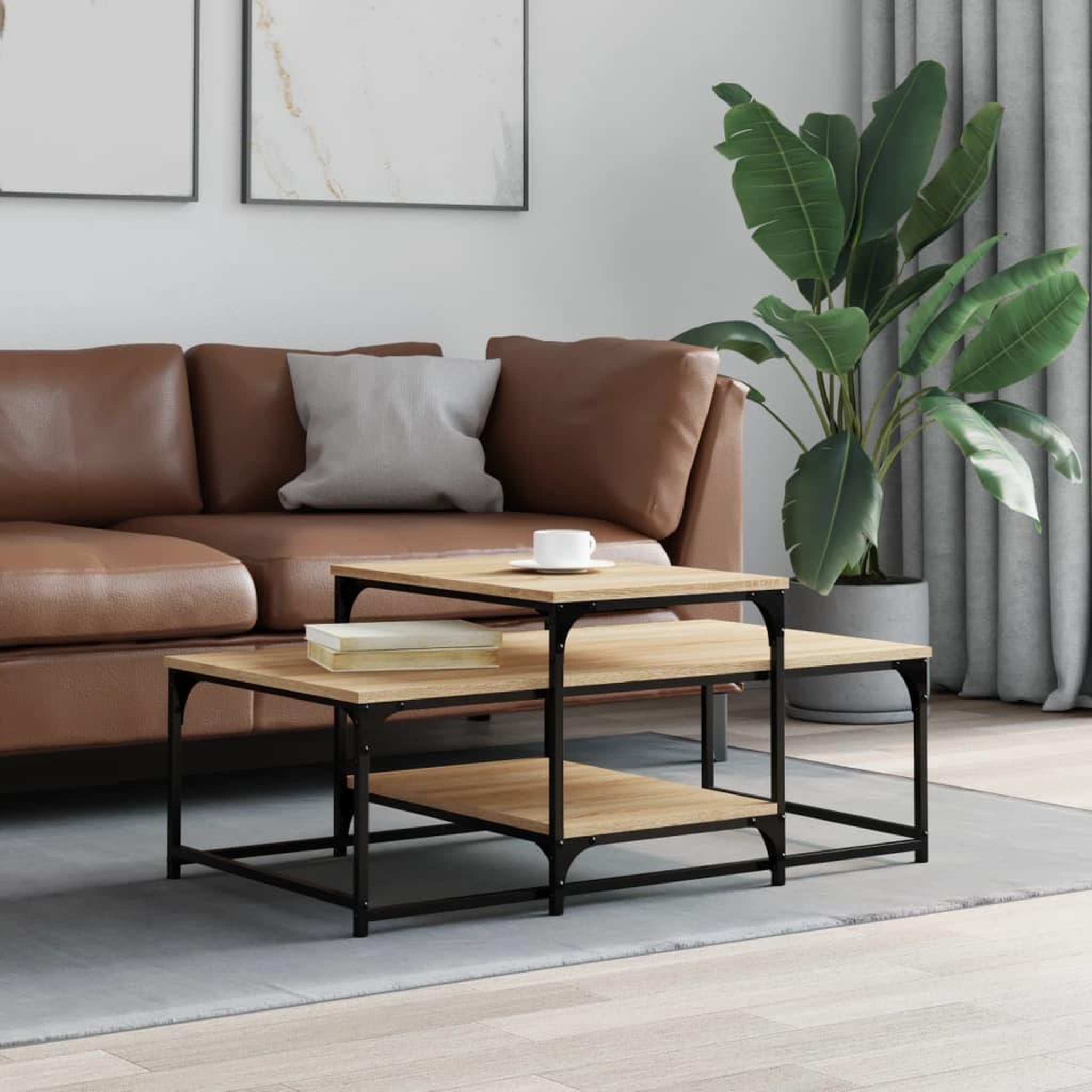 VIDAXL Table basse chene sonoma 102x60x45 cm bois d'ingenierie