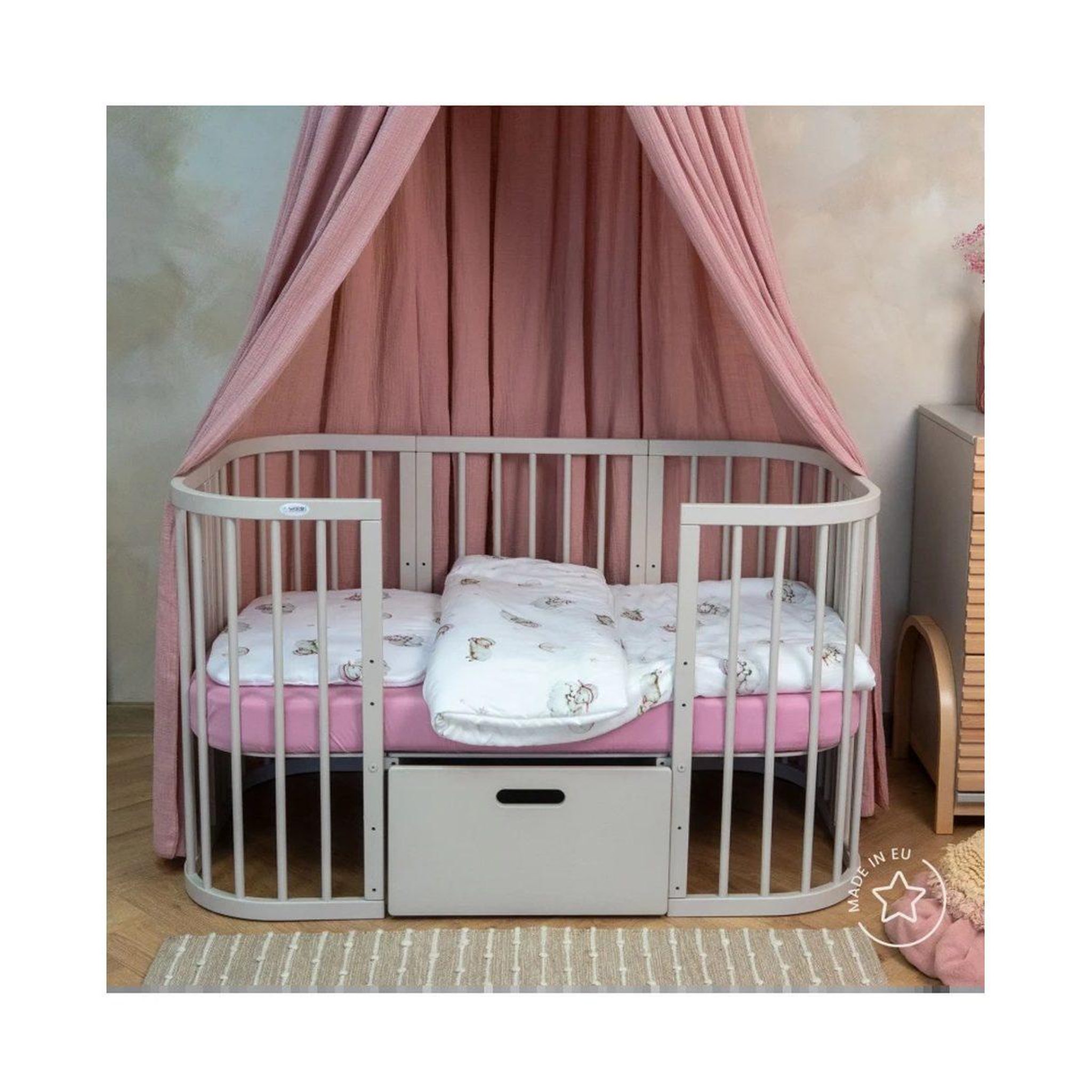 Voir la diapositive 2 : WALDIN Couette bébé 120 × 90 cm - motif berceuse, blanc