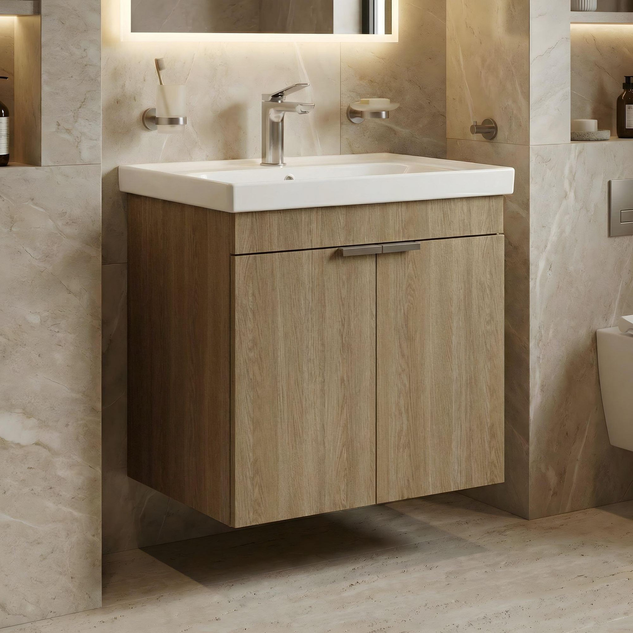 Voir la diapositive 2 : Habitat et Jardin Meuble Vasque  Desna 60  - 60 x 45 x 58 cm - Sonomo Oak