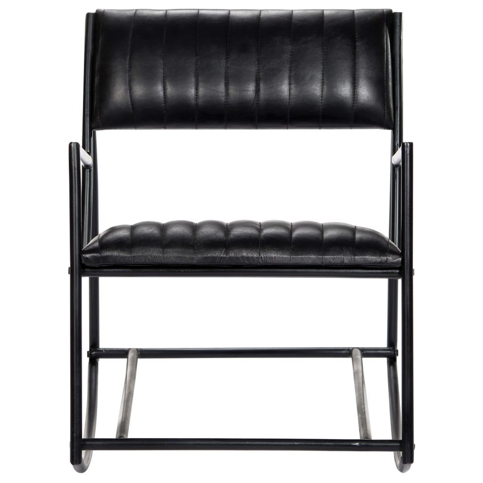 Voir la diapositive 3 : VIDAXL Chaise a bascule Noir Cuir veritable