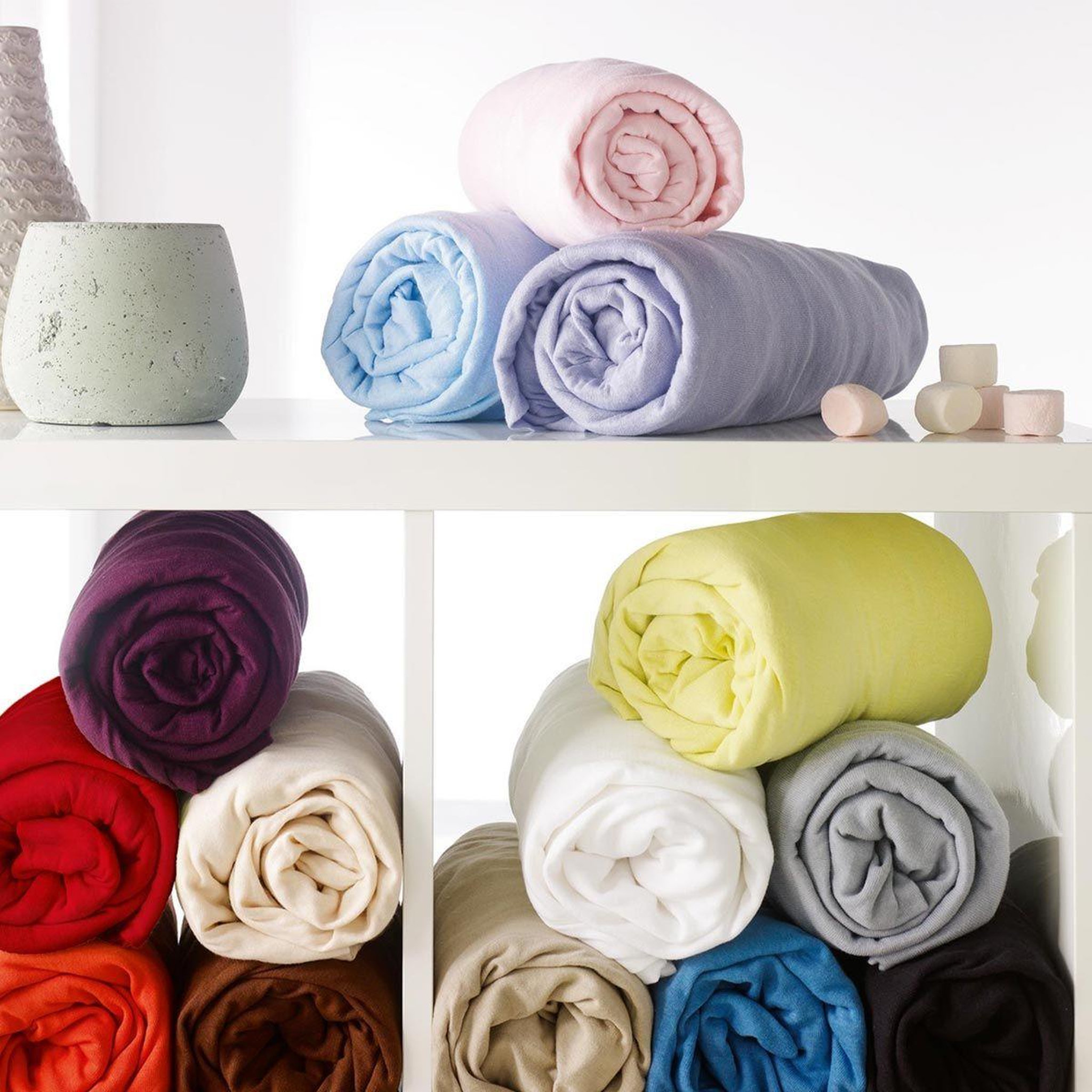 Voir la diapositive 5 : Douceur d'Intérieur Drap housse  jersy  160x200cm rose dragée
