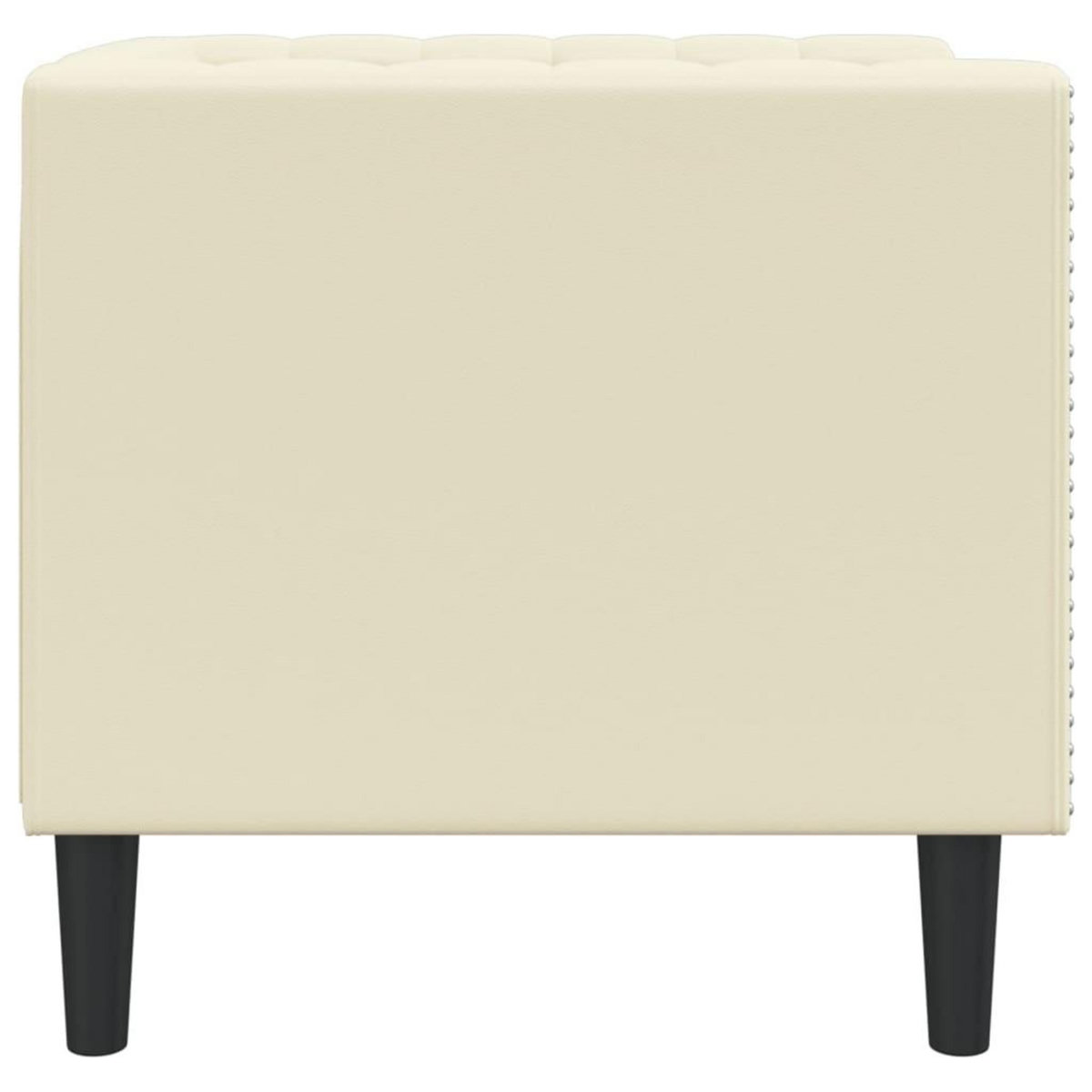 VIDAXL Fauteuil Chesterfield creme similicuir