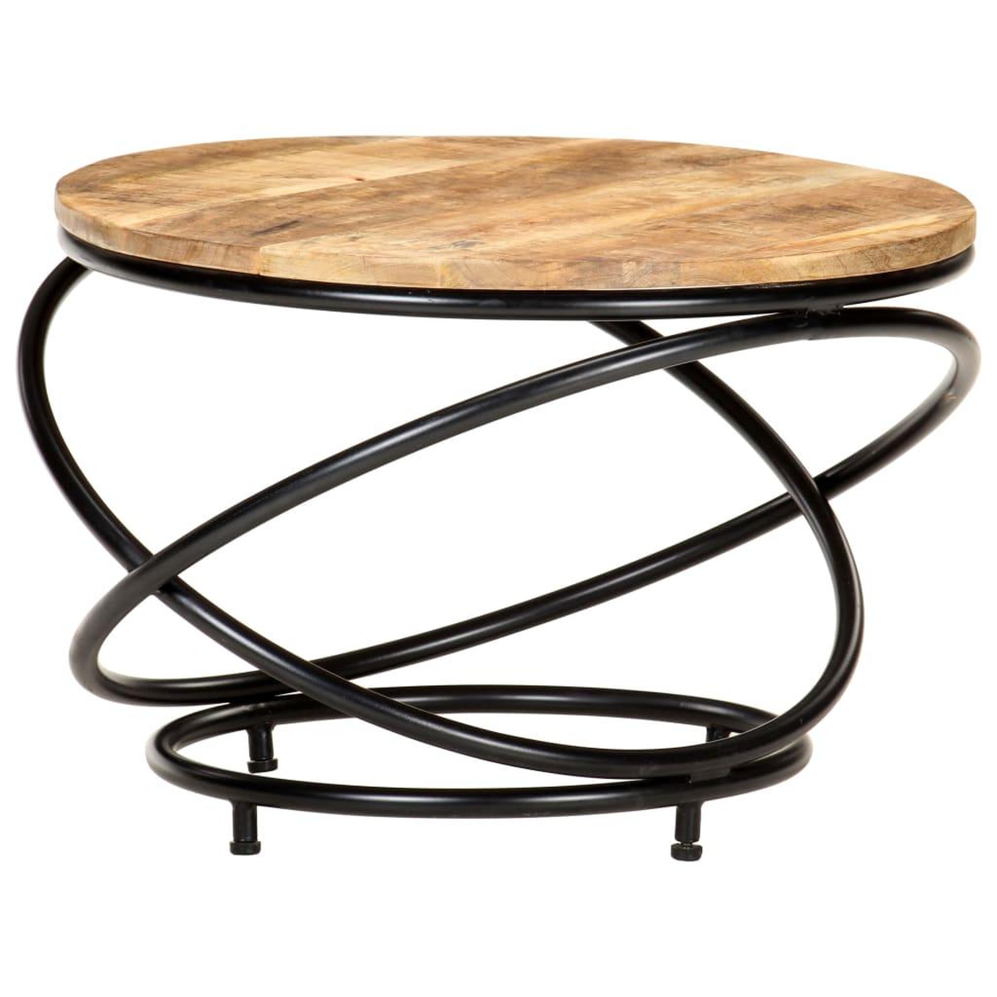 Voir la diapositive 5 : VIDAXL Table basse Noir 60x60x40 cm Bois massif de manguier brut