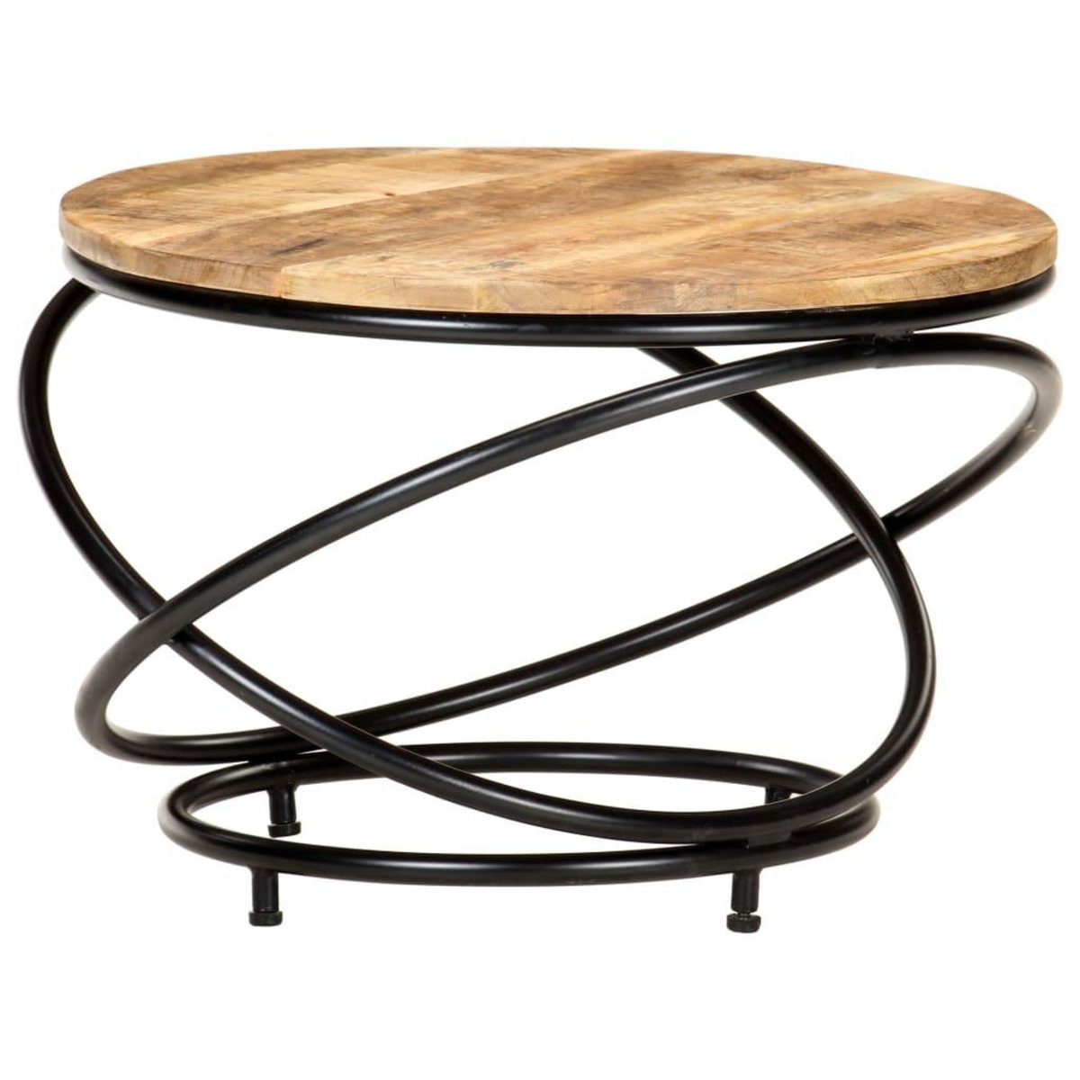VIDAXL Table basse Noir 60x60x40 cm Bois massif de manguier brut