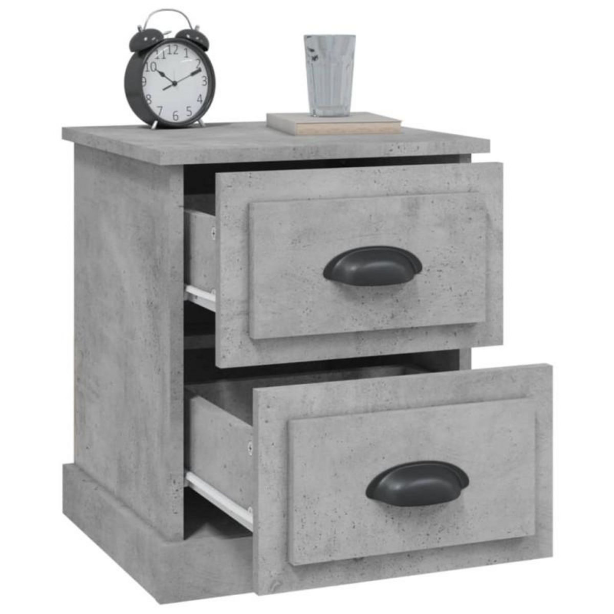 VIDAXL Tables de chevet 2 pcs gris béton 39x39x47,5 cm bois ingénierie