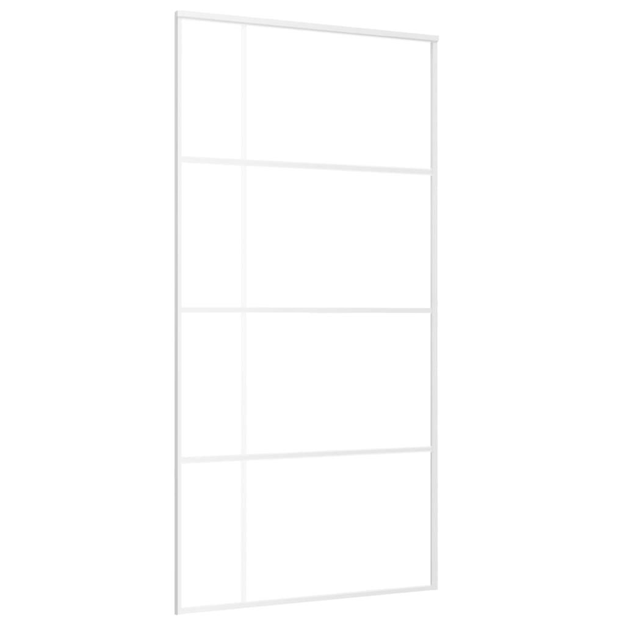 Voir la diapositive 2 : VIDAXL Porte coulissante Verre ESG depoli aluminium 102,5x205 cm Blanc