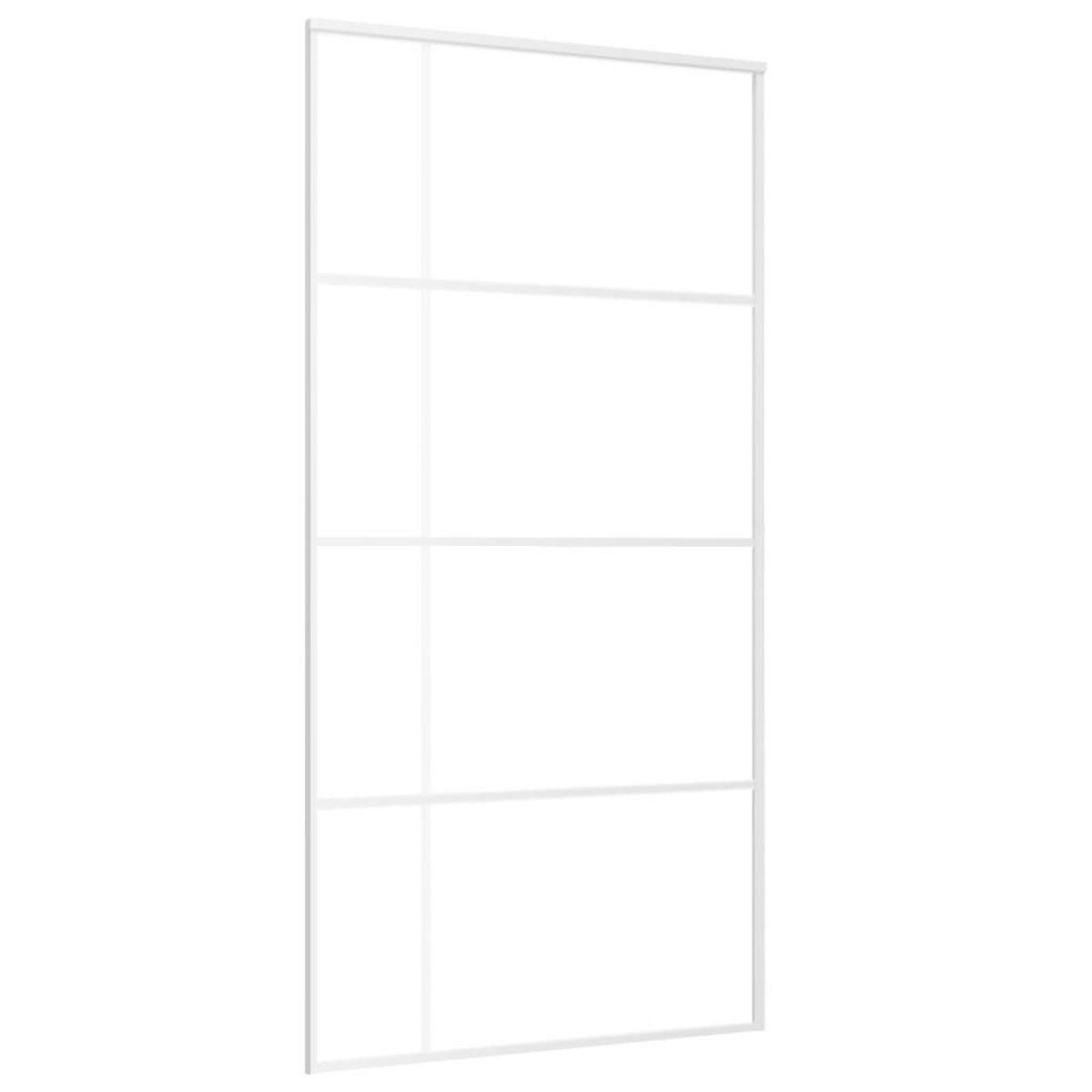 VIDAXL Porte coulissante Verre ESG depoli aluminium 102,5x205 cm Blanc