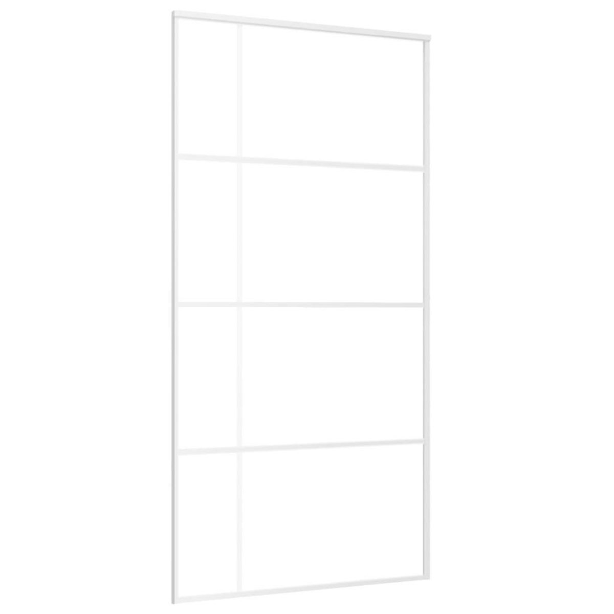 VIDAXL Porte coulissante Verre ESG depoli aluminium 102,5x205 cm Blanc