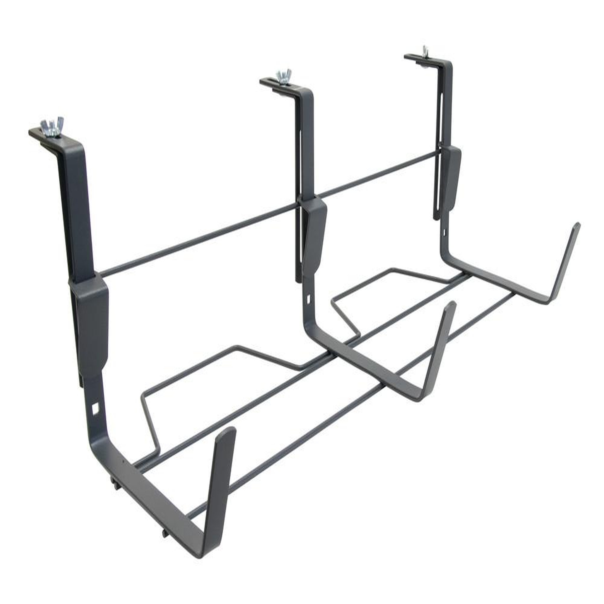 CENTRALE BRICO Support jardinière fixations réglables anthracite - 60x18 cm - acier époxy