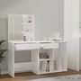 Voir la diapositive 5 : VIDAXL Coiffeuse a LED avec armoire Blanc Bois d'ingenierie
