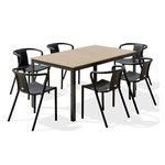 Paris Prix Ensemble Table de Jardin & 6 Fauteuils  Boston & Diego  150cm Gris Anthracite