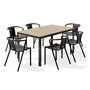 Voir la diapositive 1 : Paris Prix Ensemble Table de Jardin & 6 Fauteuils  Boston & Diego  150cm Gris Anthracite