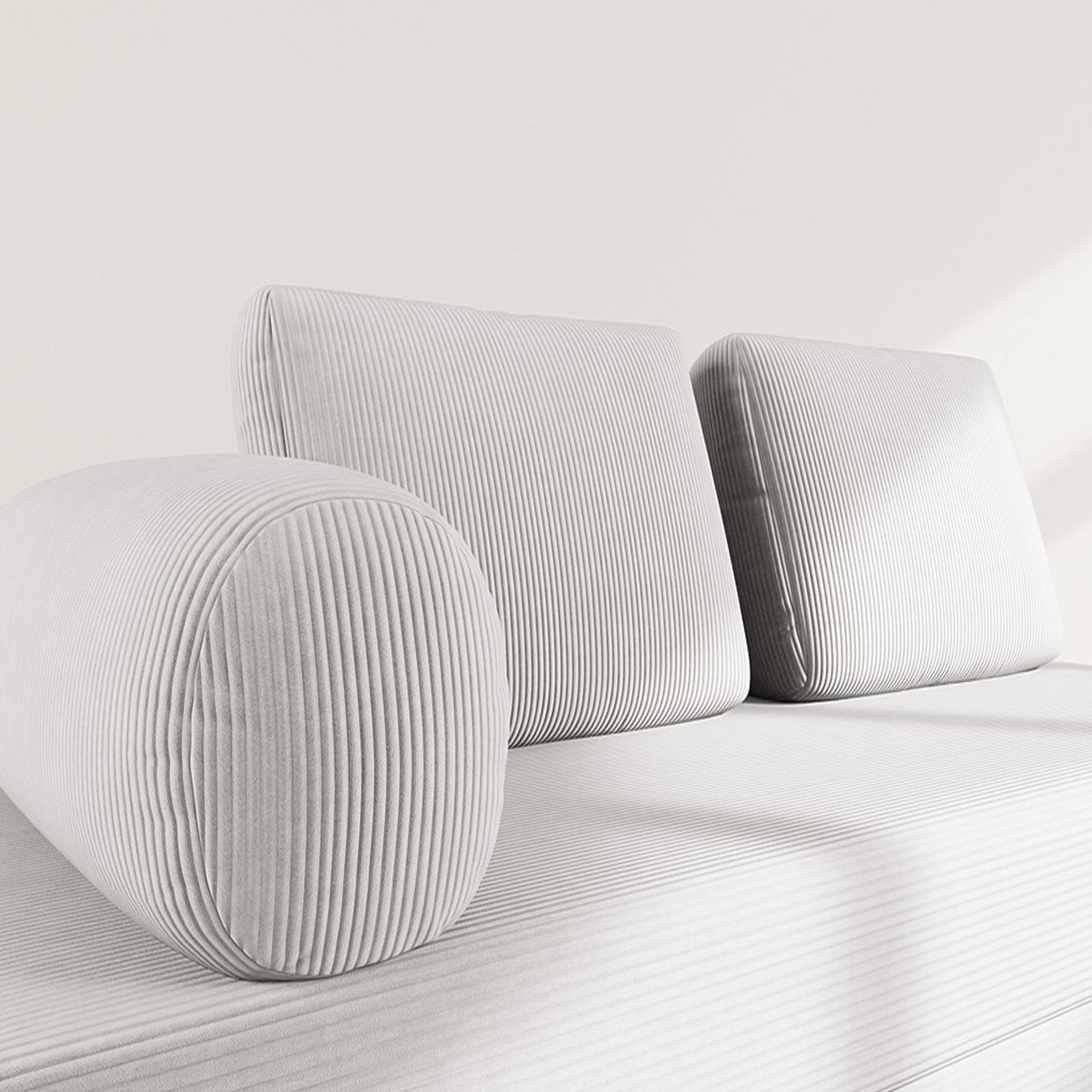 Voir la diapositive 4 : LISA DESIGN Lonny - canapé 3 places convertible en velours côtelé