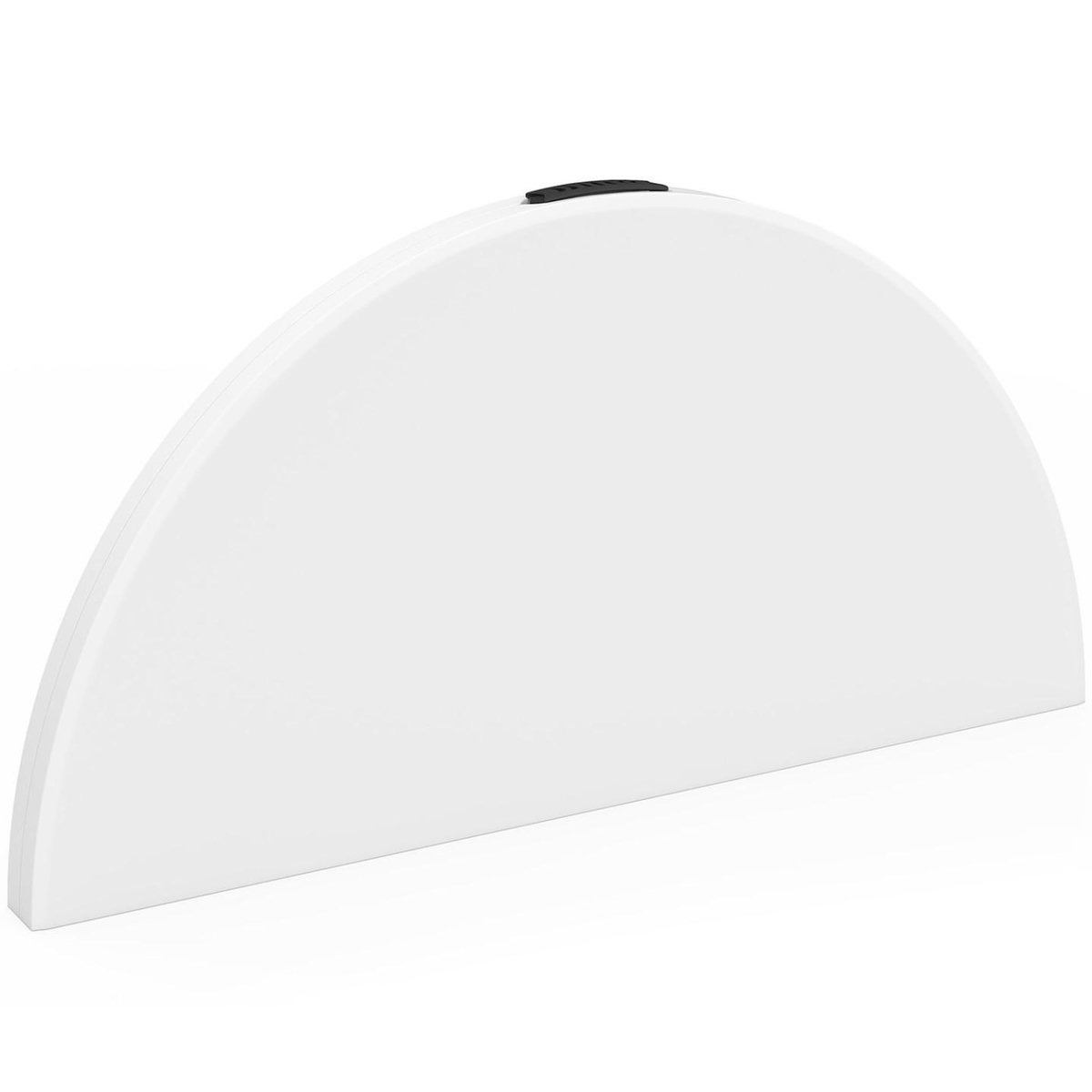 ID MARKET Table pliante d'appoint portable ronde 122 cm  camping ou réception avec housse blanche