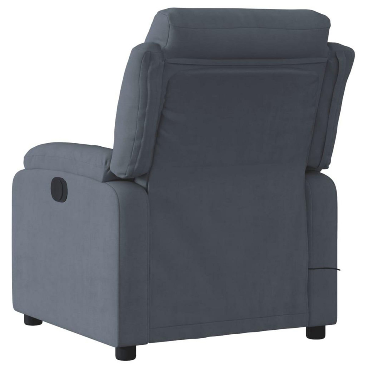 VIDAXL Fauteuil inclinable de massage electrique gris fonce velours