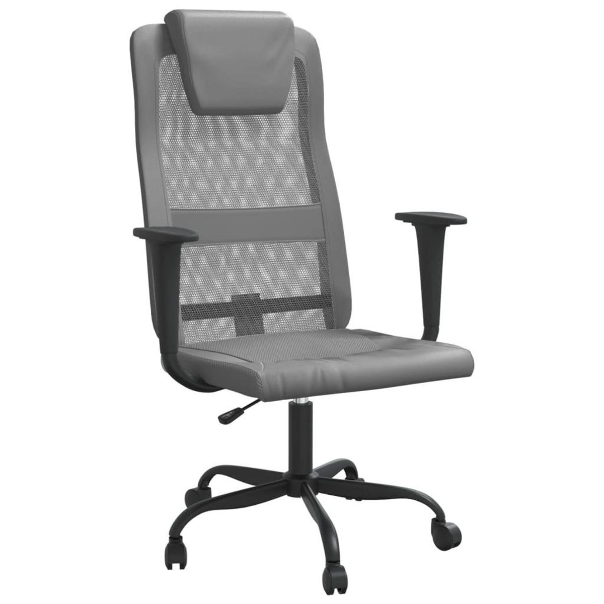 VIDAXL Chaise de bureau reglable en hauteur gris