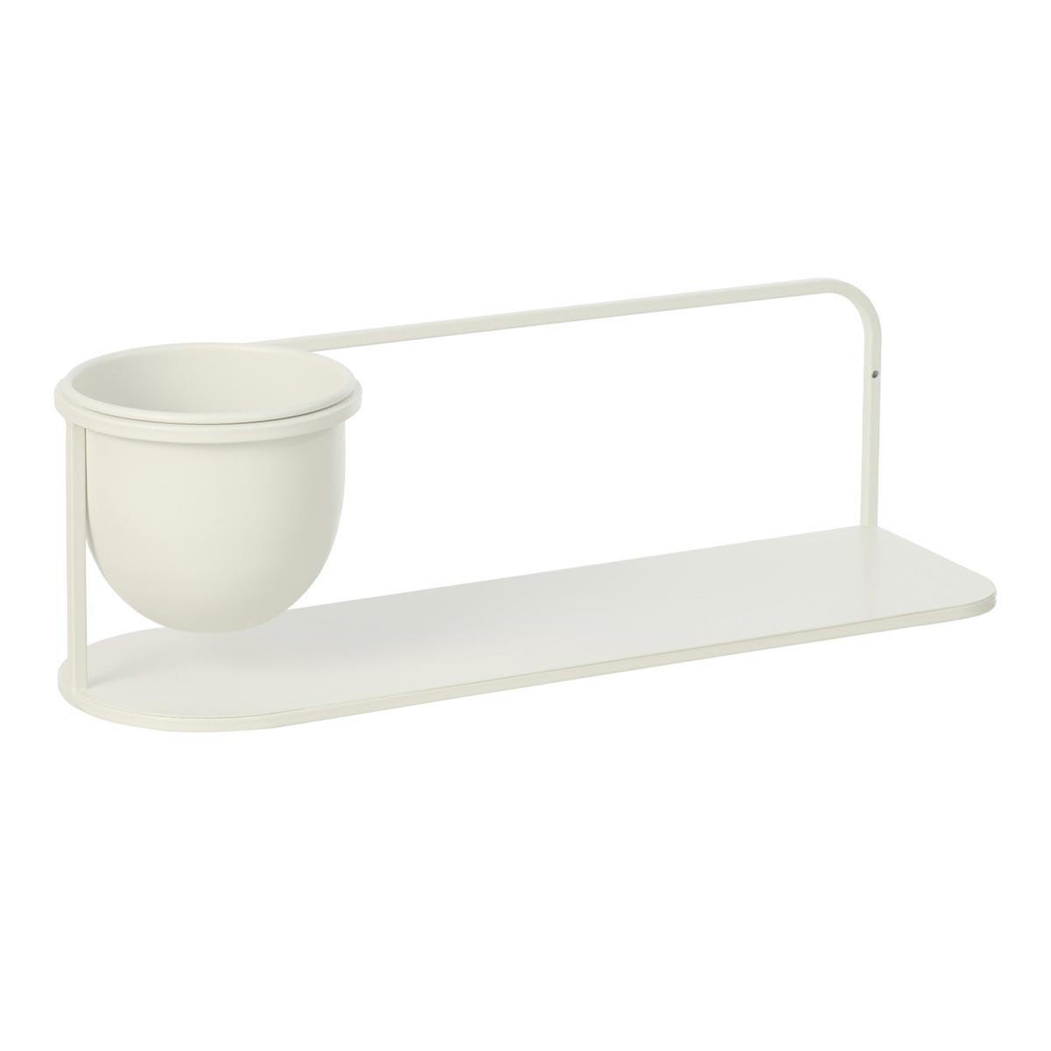 J-LINE Étagère murale avec cache-pot  duo  53cm blanc