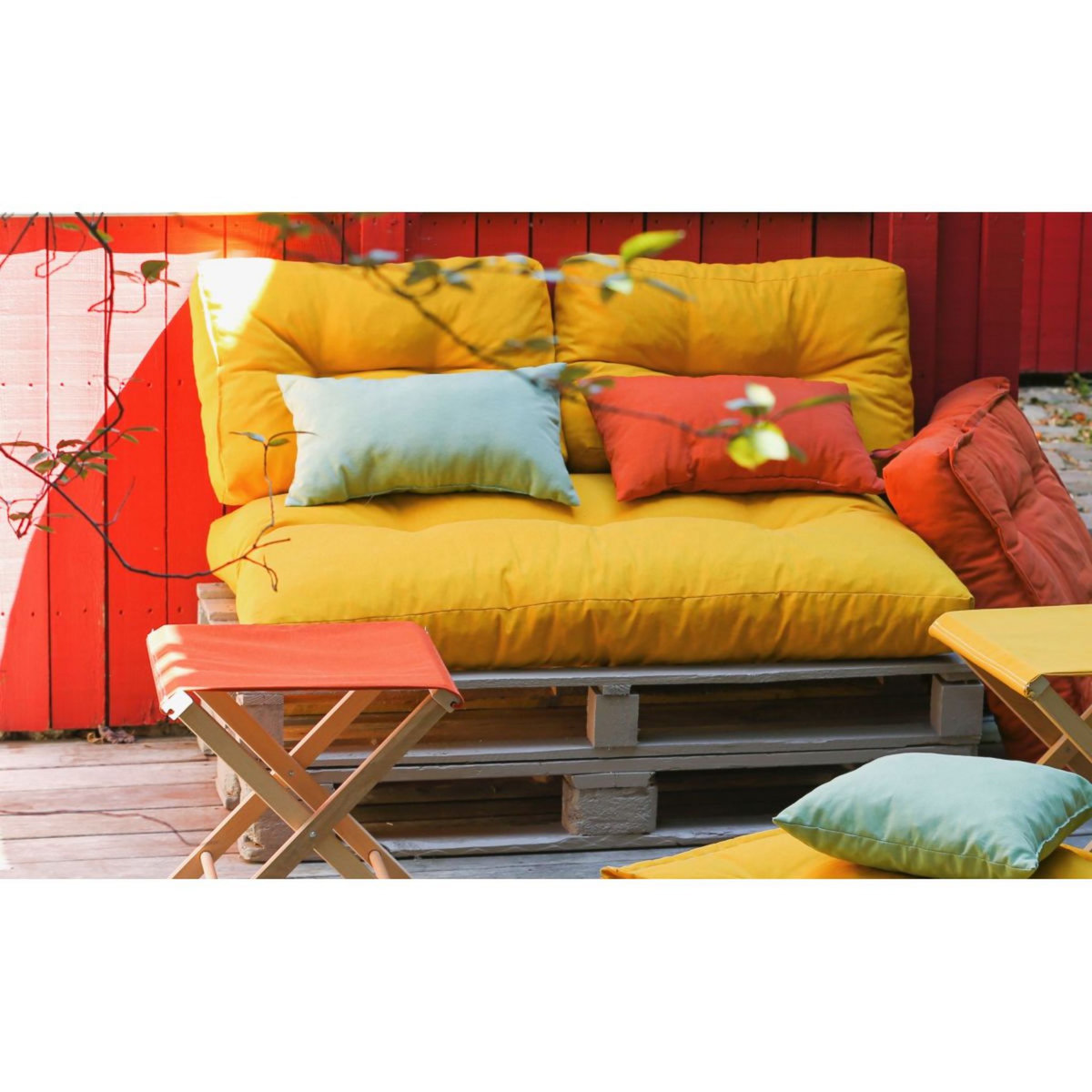 Jardin Privé Ensemble 3 coussins palette premium 1200x1800x100cm curcuma COLORS