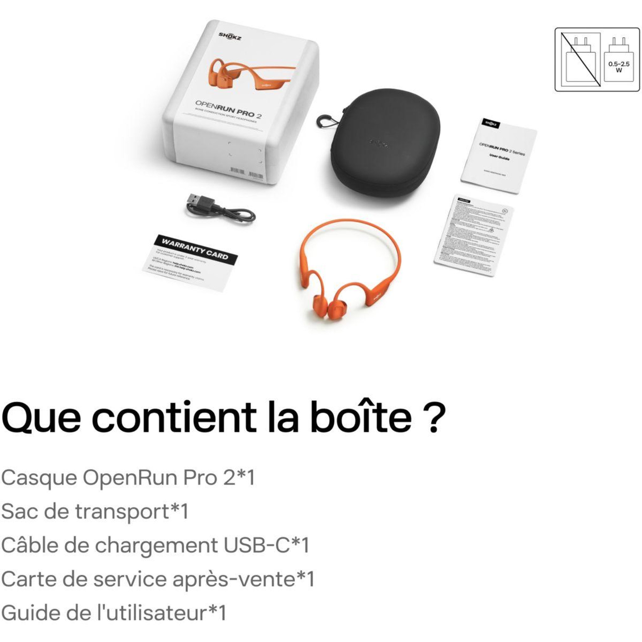 Voir la diapositive 2 : SHOKZ Casque OpenRun Pro 2 Orange
