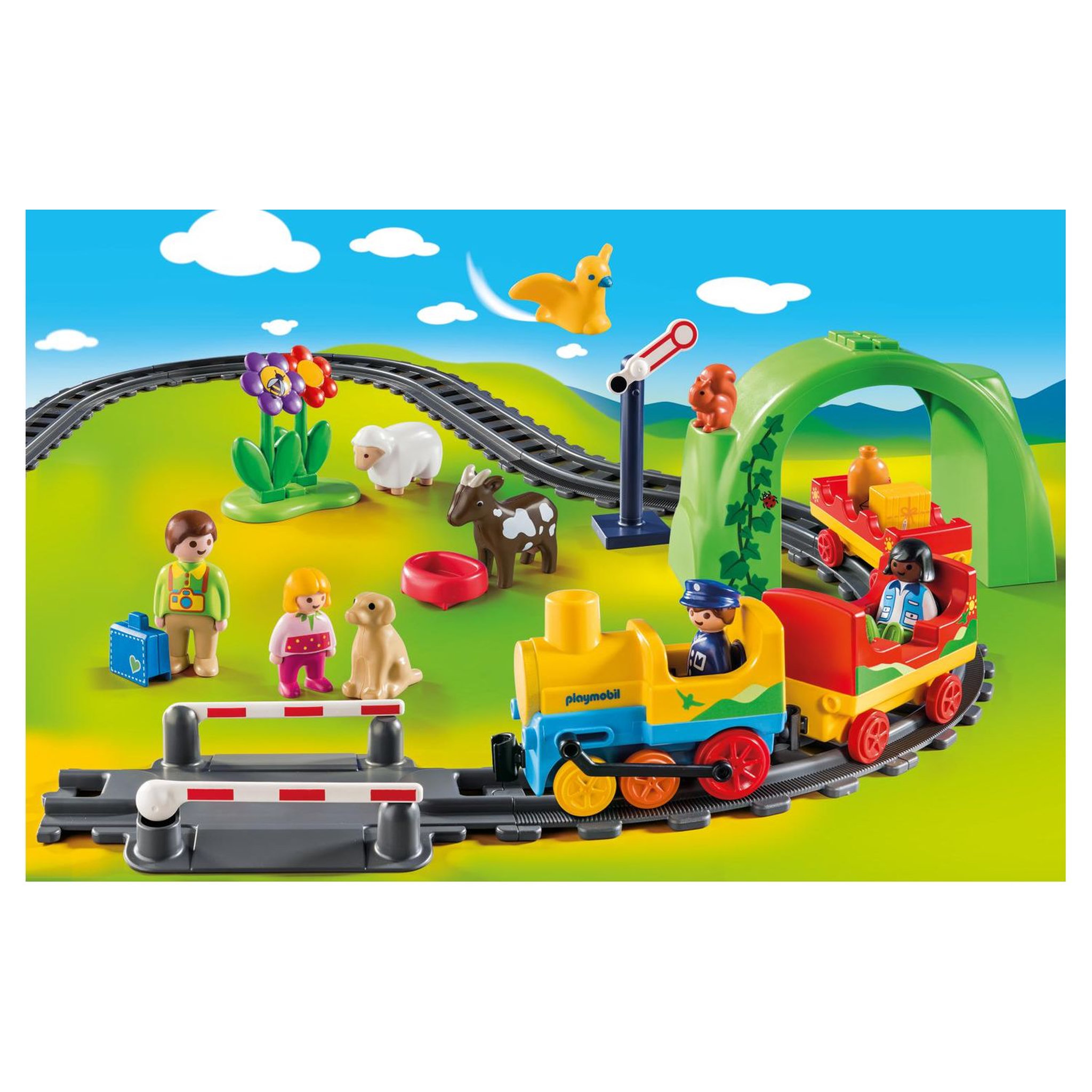 Voir la diapositive 3 : PLAYMOBIL 70179 - 1.2.3 -  Train avec passagers et circuit