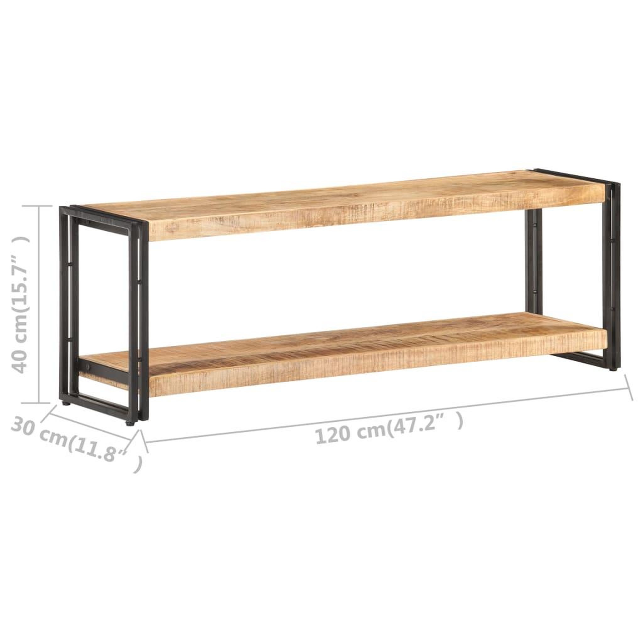 Voir la diapositive 6 : VIDAXL Meuble TV 120x30x40 cm Bois de manguier brut