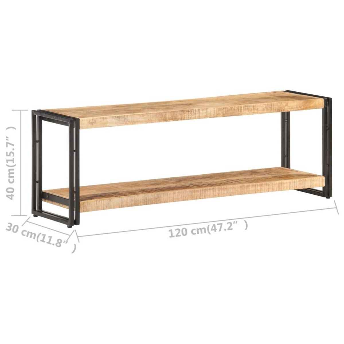 VIDAXL Meuble TV 120x30x40 cm Bois de manguier brut