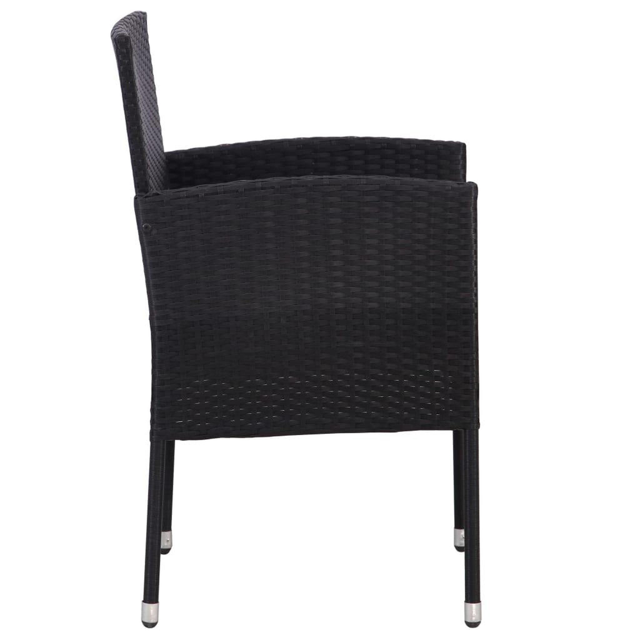 Voir la diapositive 4 : VIDAXL Chaises de jardin coussins blanc creme 4pcs noir resine tressee
