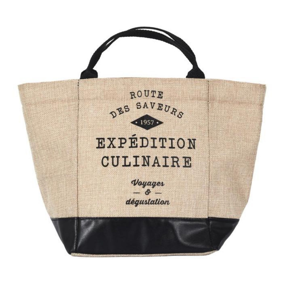 Paris Prix Lunch Bag Fraicheur Isotherme  Effet Jute  25cm Beige