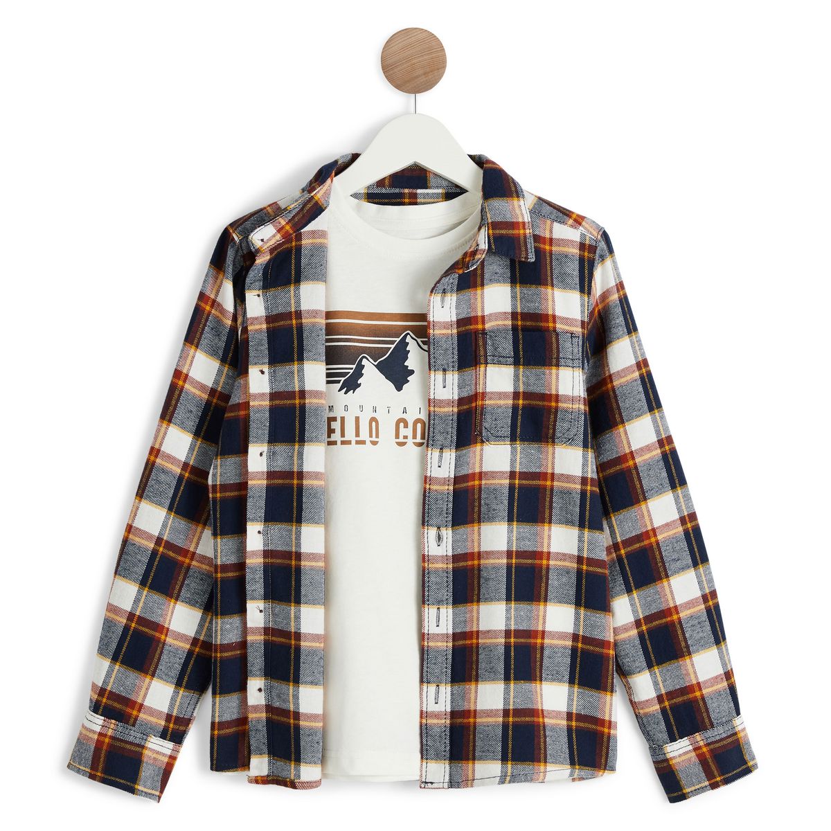 INEXTENSO Ensemble chemise à carreaux + t-shirt garçon