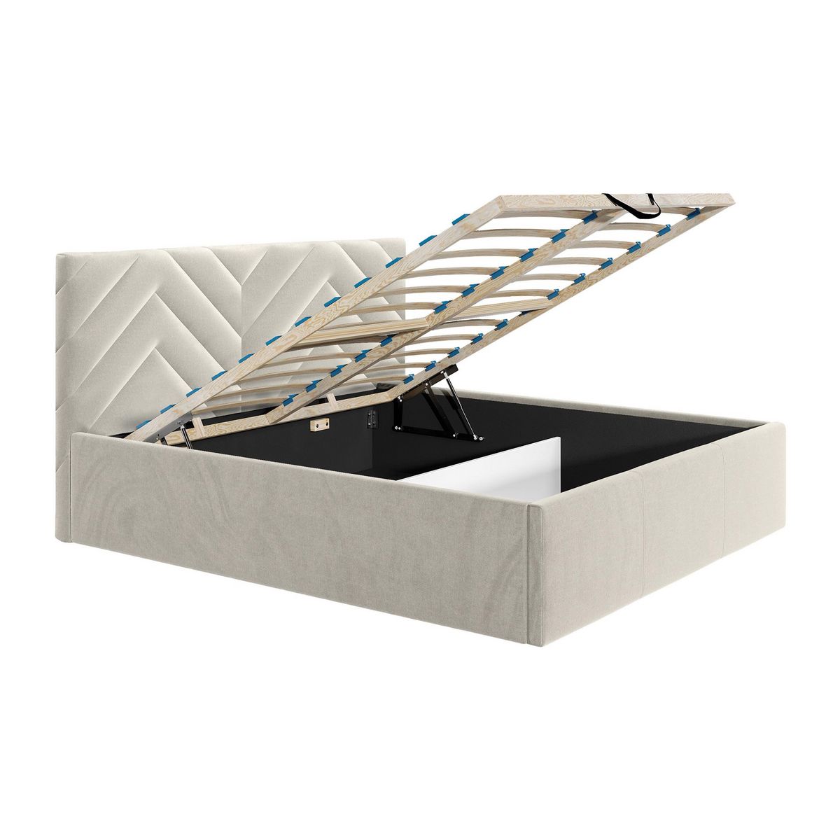 BEST MOBILIER Santiago - lit coffre - 160x200 - sommier inclus - en velours