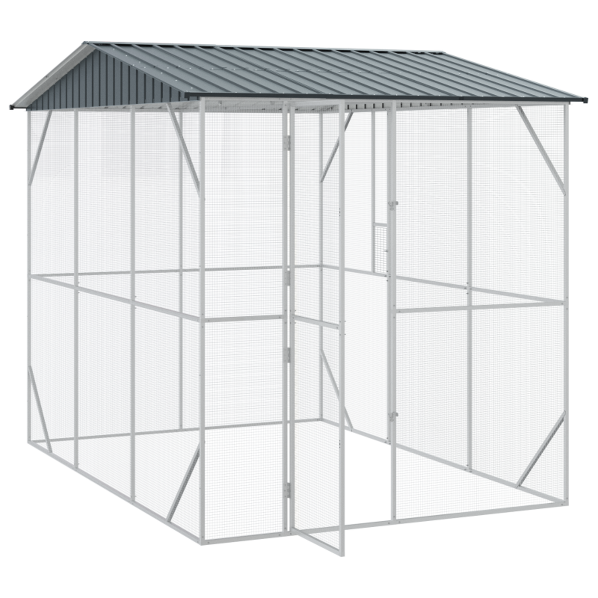 VIDAXL Aviary pour Oiseaux Anthracite 310x227x247 cm Acier