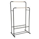 FIVE Double Portant à Vêtement Artemis avec 1 étagère - Noir et Beige