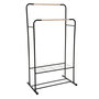 Voir la diapositive 1 : FIVE Double Portant à Vêtement Artemis avec 1 étagère - Noir et Beige