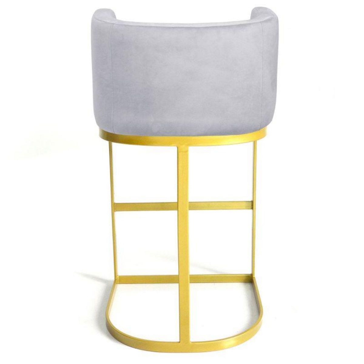 Paris Prix Chaise de Bar Velours Design  Noemy  100cm Argent