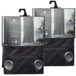 TOILINUX Lot de 2 Rideaux occultants en polyester effet velours. Coloris disponibles : Bleu, Blanc, Gris