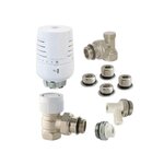 CENTRALE BRICO Kit thermostatique T302 équerre universel complet en laiton blanc
